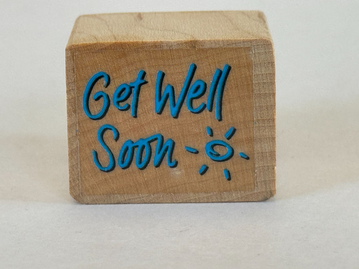 Get Well Soon Rubber Stamp Cardmaking Words Sentiment Friendship Sickness Health