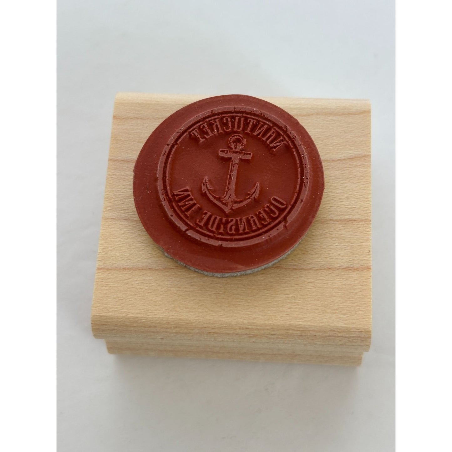 Stampin Up Wood Rubber Stamp Nantucket Oceanside Inn Anchor Circle Nautical Sea