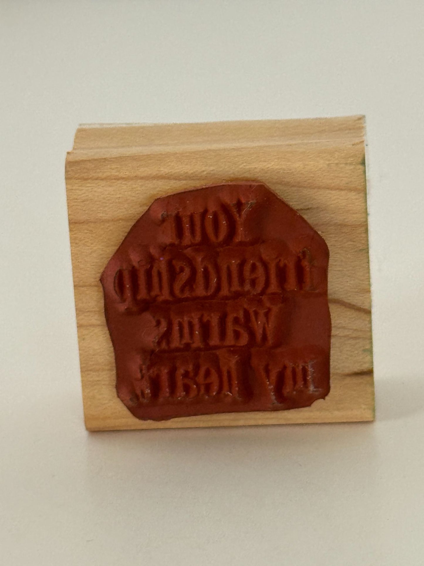 Stampin Up Wooden Rubber Stamp Your Friendship Warms My Heart Card Making Tool