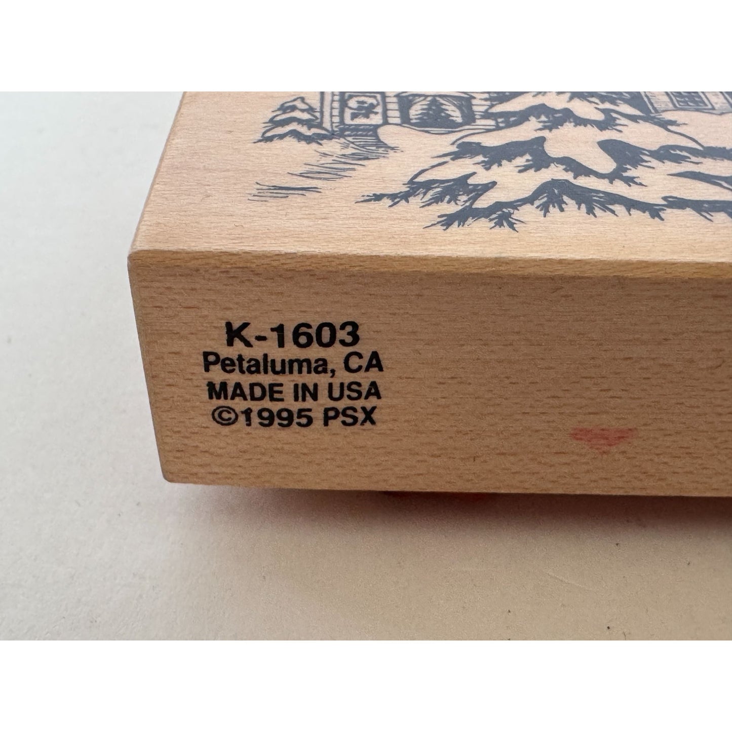 PSX Rubber Stamp Winter Village Scene Church Houses Snow Christmas Holiday K1603