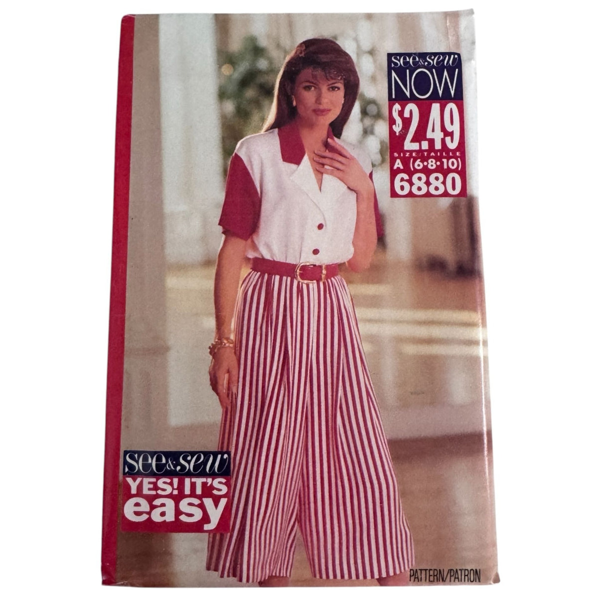 Butterick Sewing Pattern 6880 Misses 90s Culotte Dress Wide Leg 6-10 Easy Uncut Vintage