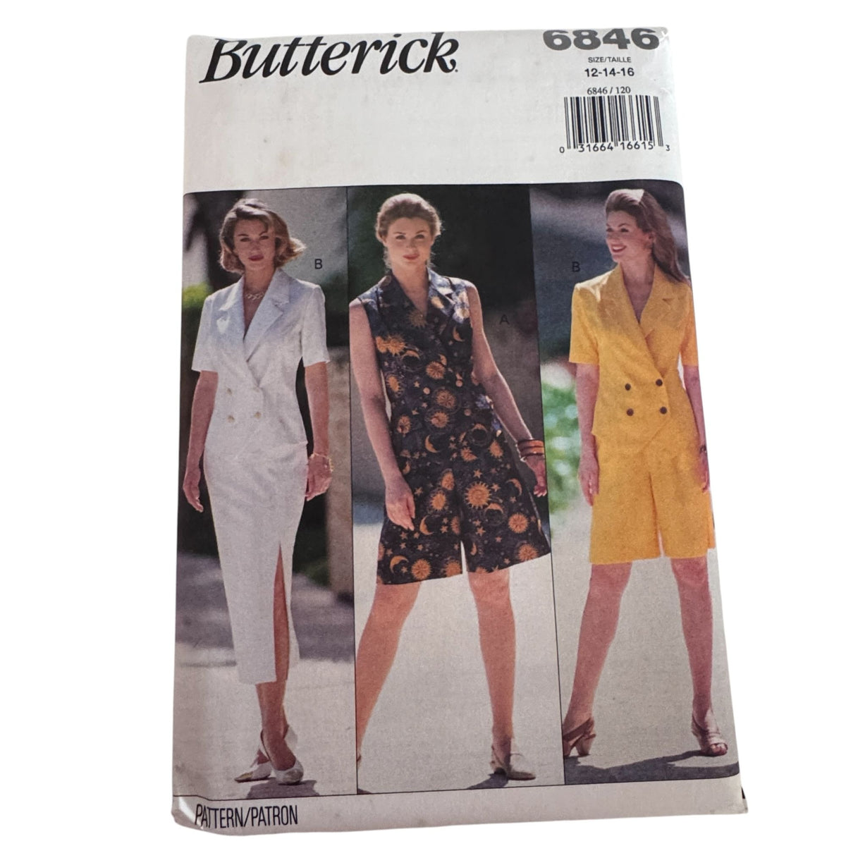 Butterick Sewing Pattern 6846 Summer Outfit Top Skirt 90s Resort Wear 12-16 Uncut