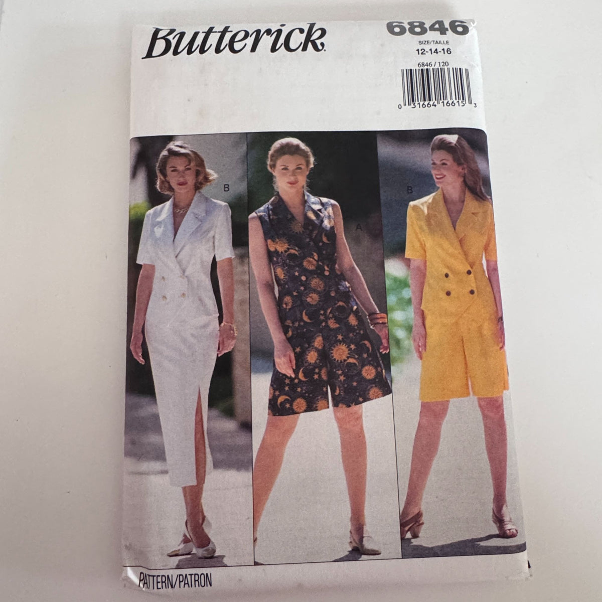 Butterick Sewing Pattern 6846 Summer Outfit Top Skirt 90s Resort Wear 12-16 Uncut