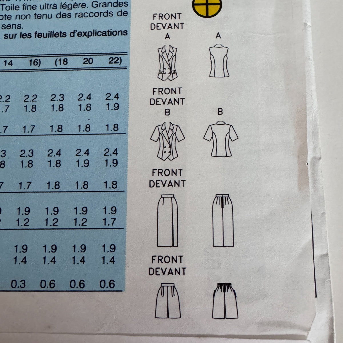 Butterick Sewing Pattern 6846 Summer Outfit Top Skirt 90s Resort Wear 12-16 Uncut