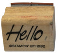 Stampin Up Wood Rubber Stamp Hello Word Greeting Friendship Card Sentiment Small