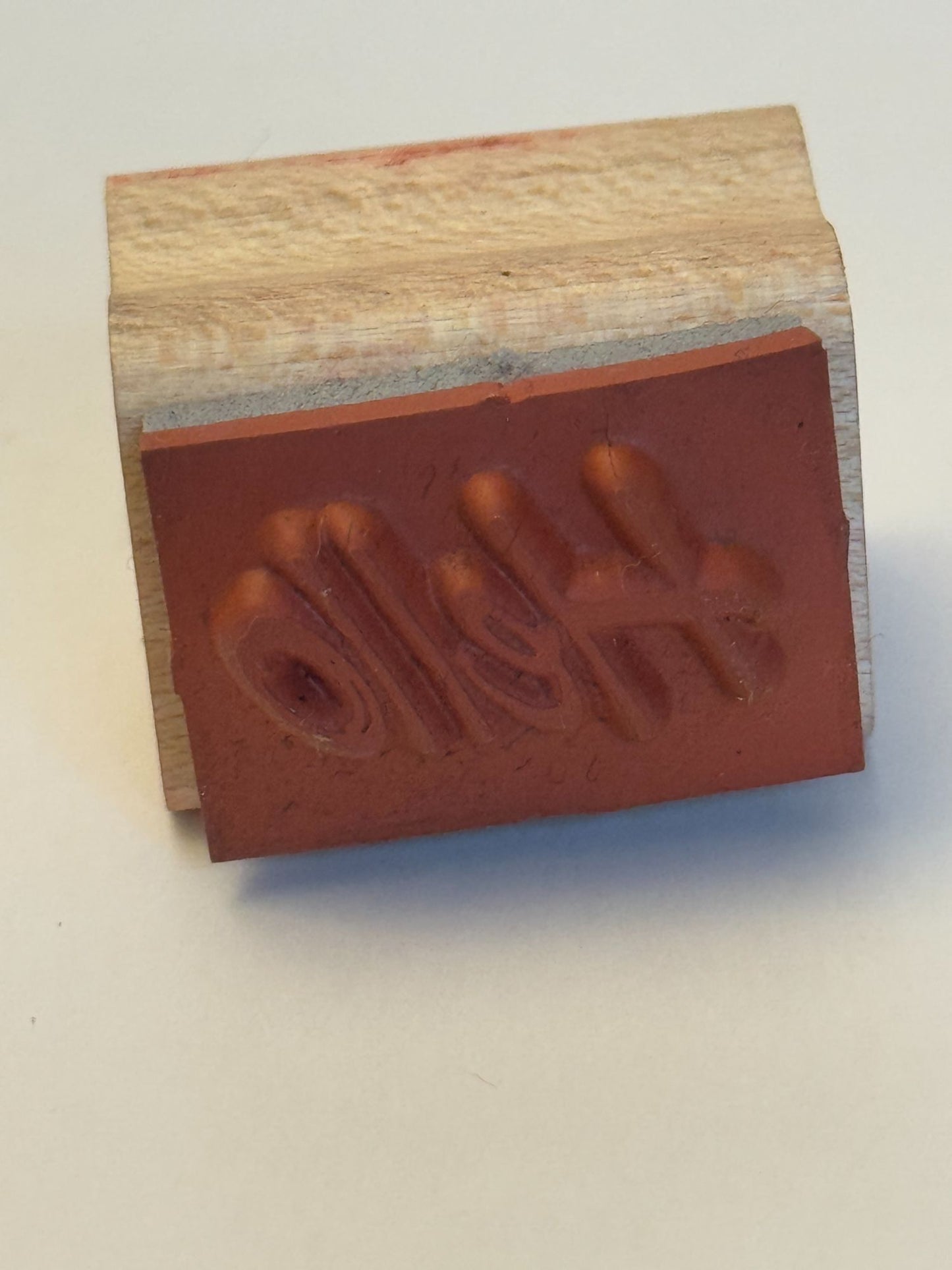 Stampin Up Wood Rubber Stamp Hello Word Greeting Friendship Card Sentiment Small