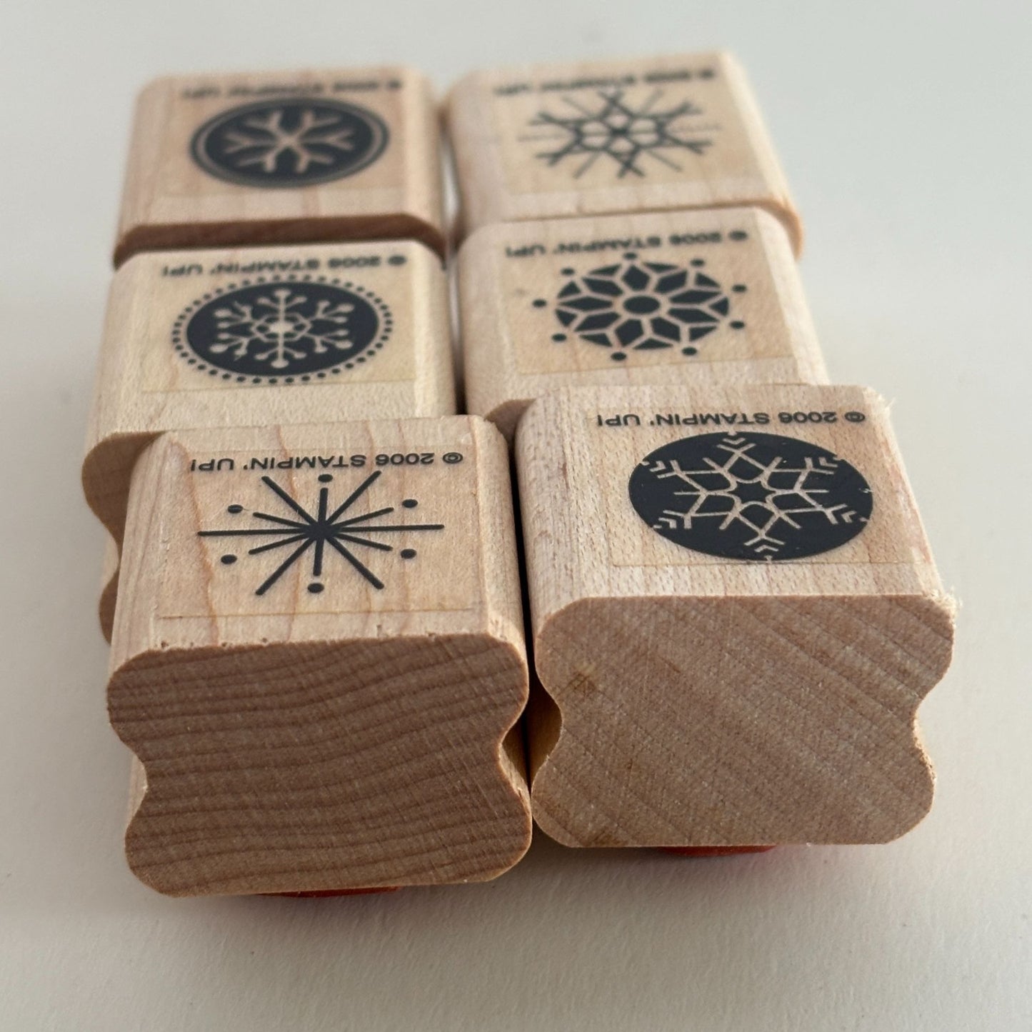 Stampin Up Rubber Stamps Snow Flurries Set of 6 Snowflakes Small Christmas Craft