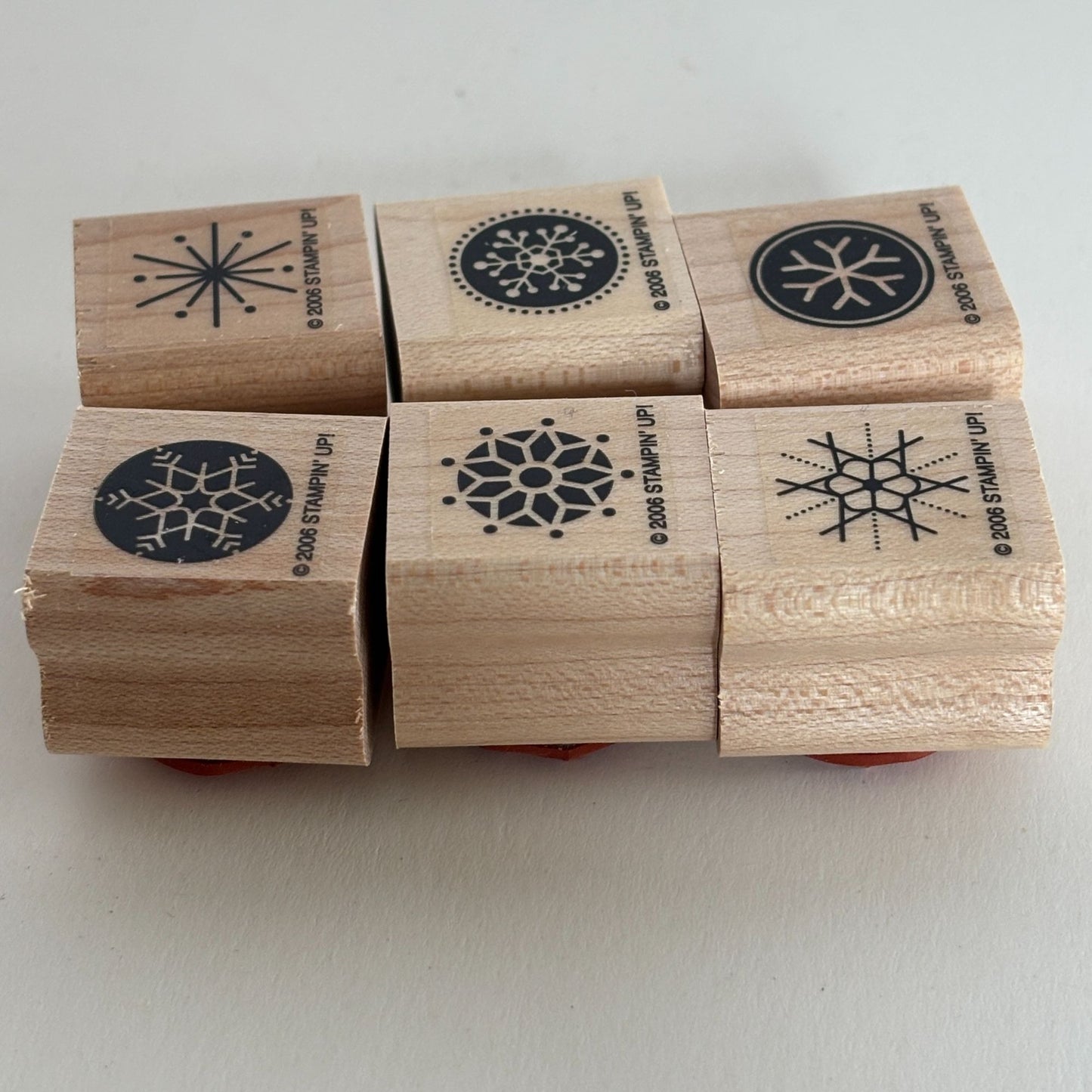 Stampin Up Rubber Stamps Snow Flurries Set of 6 Snowflakes Small Christmas Craft