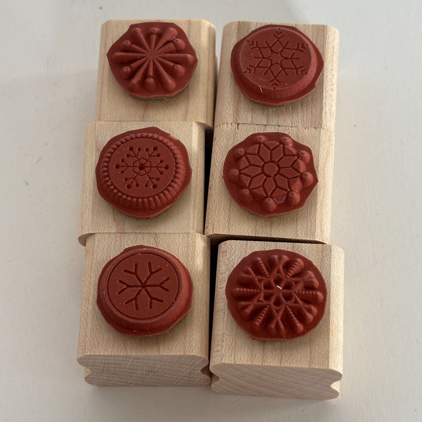 Stampin Up Rubber Stamps Snow Flurries Set of 6 Snowflakes Small Christmas Craft