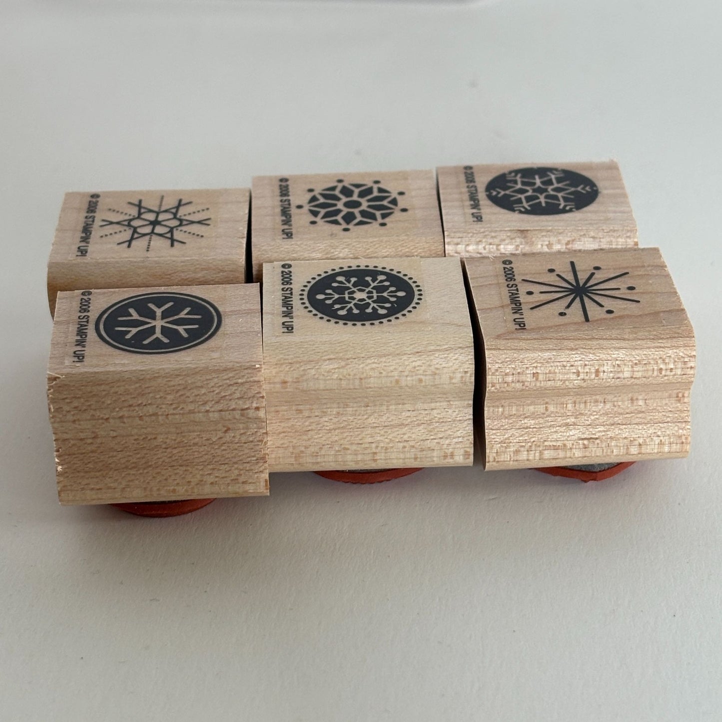 Stampin Up Rubber Stamps Snow Flurries Set of 6 Snowflakes Small Christmas Craft