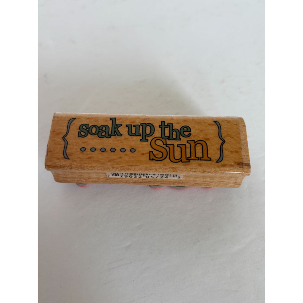 Studio G Rubber Stamp Soak Up The Sun Words Beach Vacation Cruise Card Making