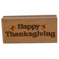 Canadian Maple Rubber Stamp Happy Thanksgiving Candy Corn Fall Card Making Words Sentiment Wooden