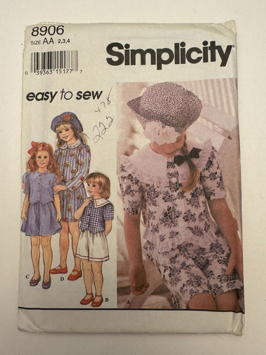 Simplicity Sewing Pattern 8906 Shirt Shorts Outfit Summer Easy Girls 2 3 4 Uncut