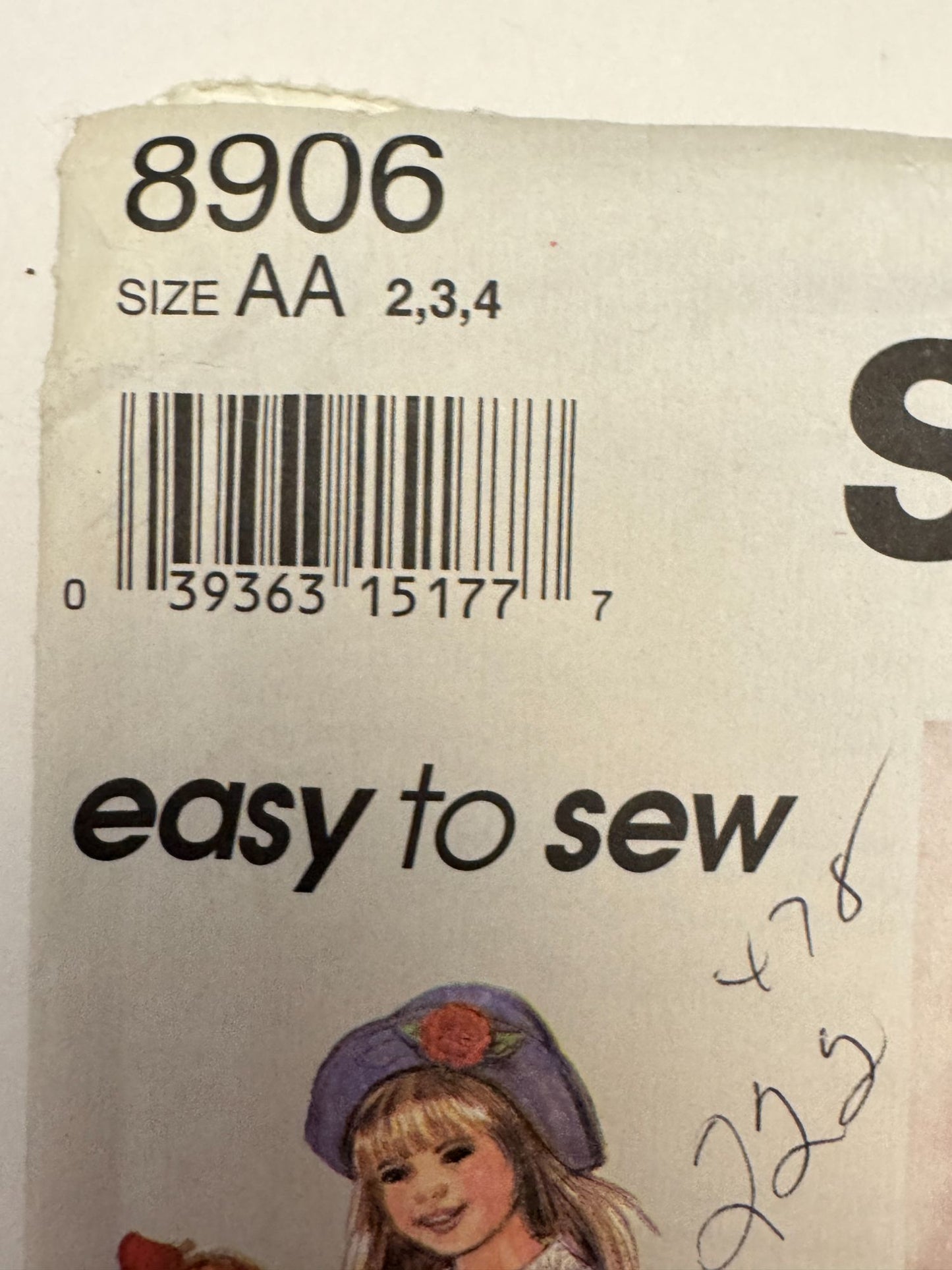 Simplicity Sewing Pattern 8906 Shirt Shorts Outfit Summer Easy Girls 2 3 4 Uncut