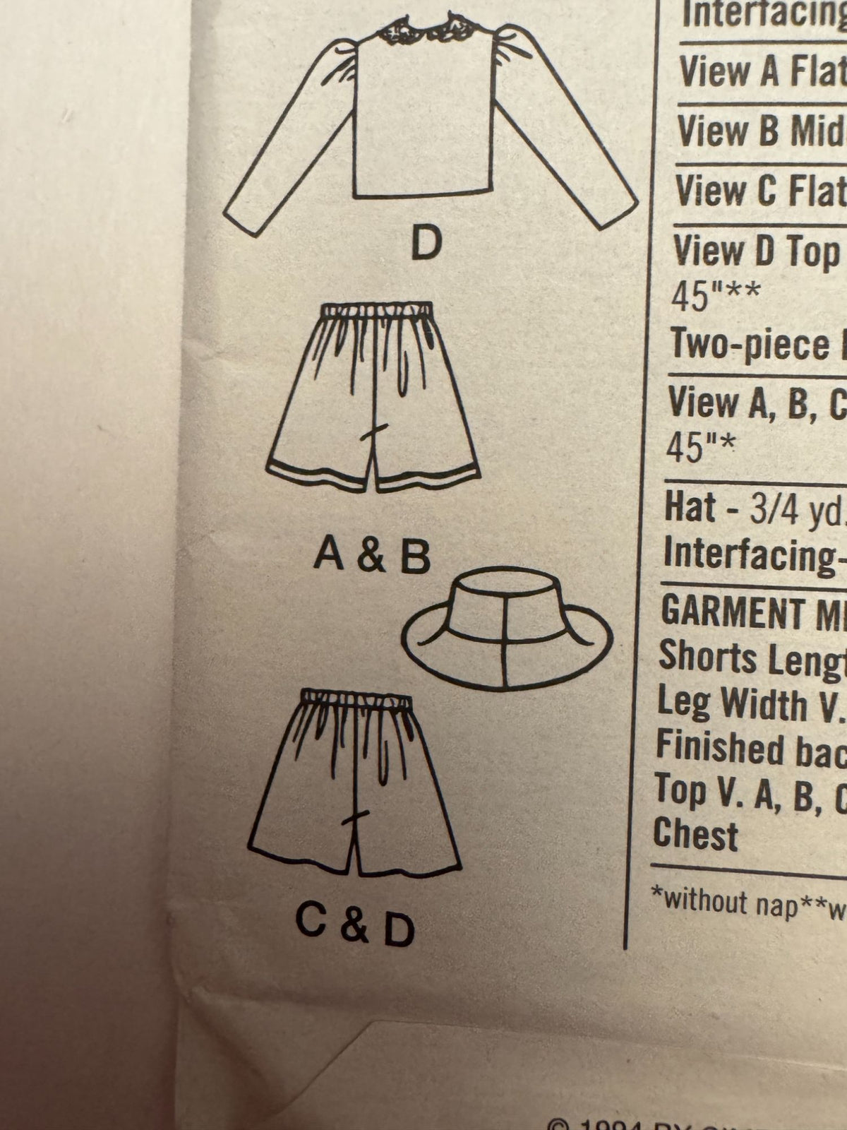 Simplicity Sewing Pattern 8906 Shirt Shorts Outfit Summer Easy Girls 2 3 4 Uncut
