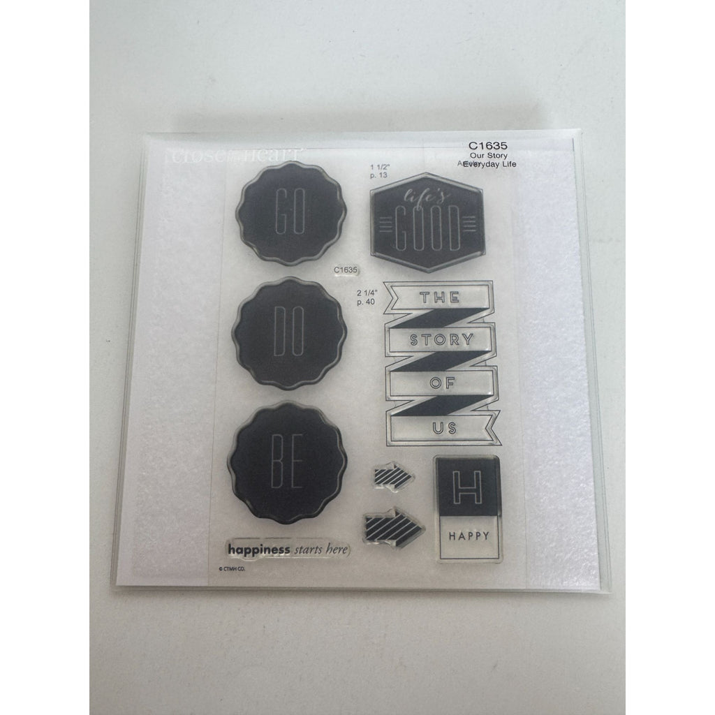 CTMH My Acrylix Acrylic Stamp Set Our Story Happiness Starts Here Arrows C1635