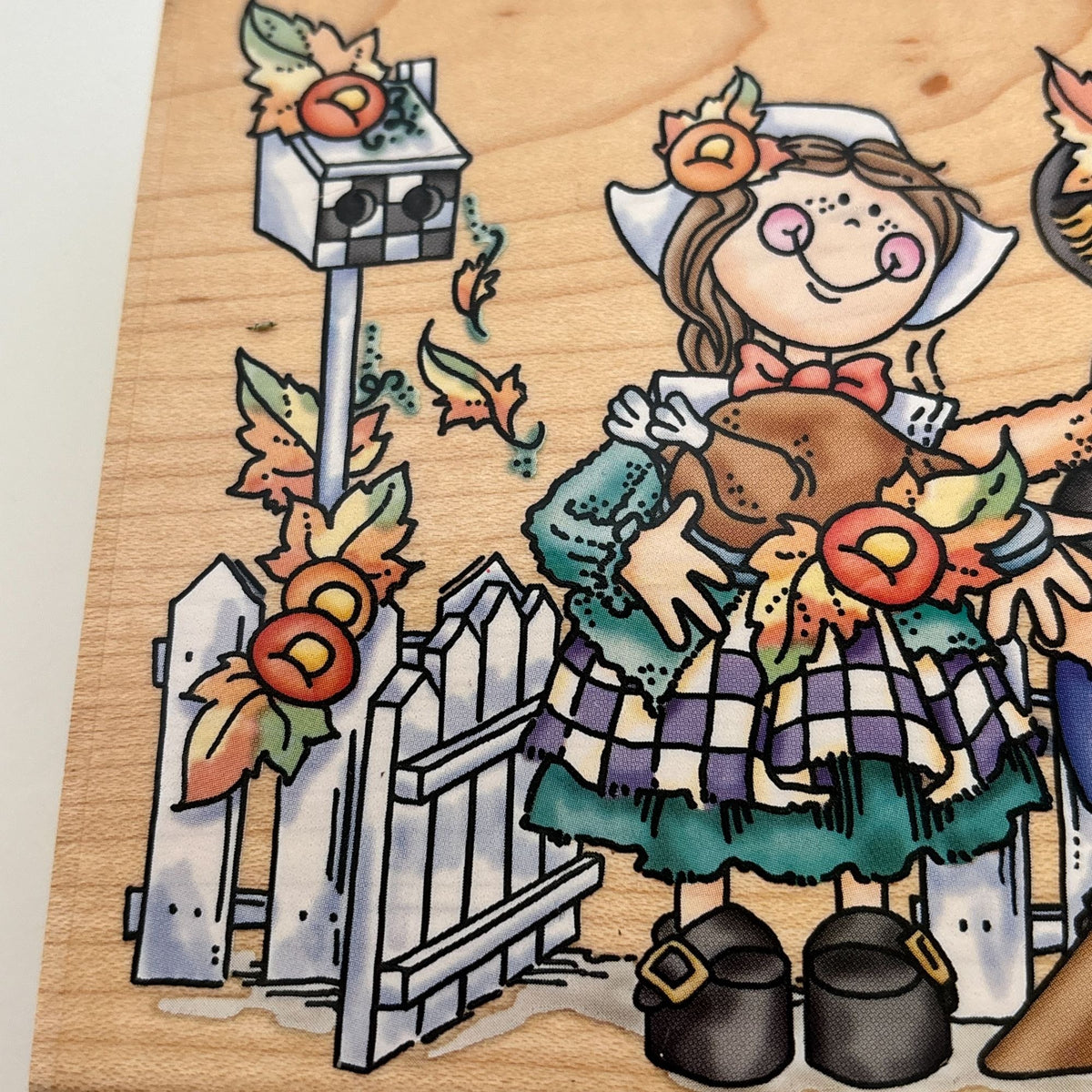 Stampendous Rubber Stamp Pilgrim Pair Our Kids Thanksgiving Turkey Large Cardmaking Open Line Big