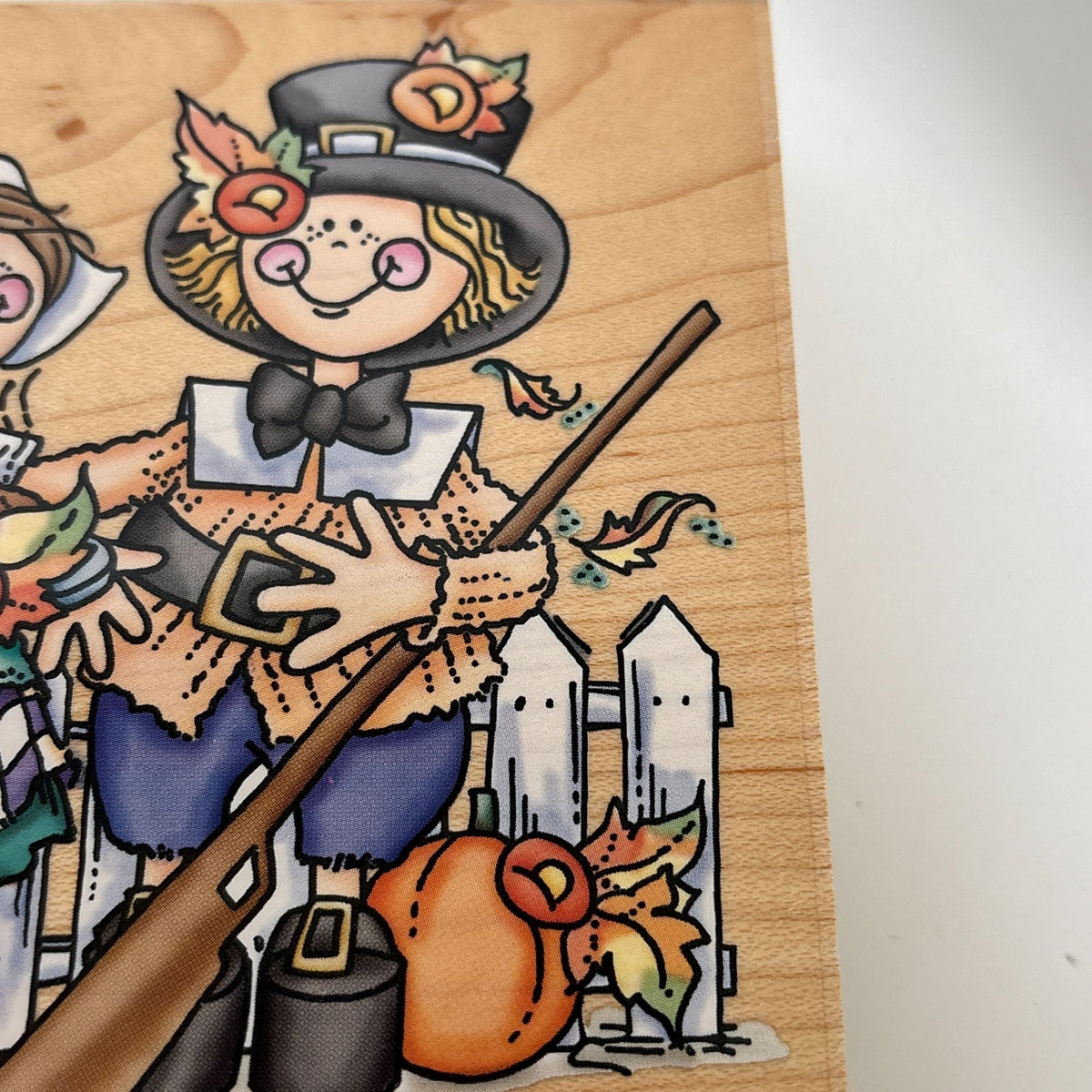Stampendous Rubber Stamp Pilgrim Pair Our Kids Thanksgiving Turkey Large Cardmaking Open Line Big