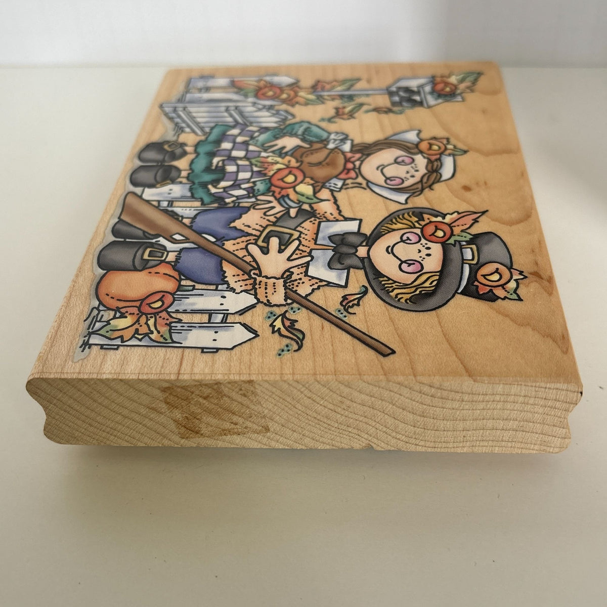 Stampendous Rubber Stamp Pilgrim Pair Our Kids Thanksgiving Turkey Large Cardmaking Open Line Big