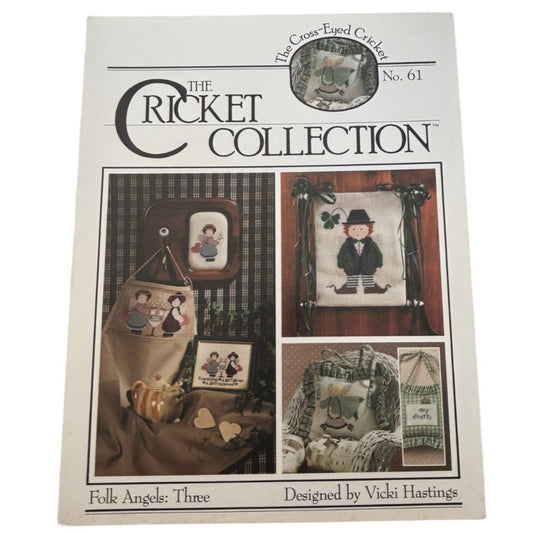 The Cricket Collection Cross Stitch Folk Angels Leprechaun Tooth Fairy Pillow