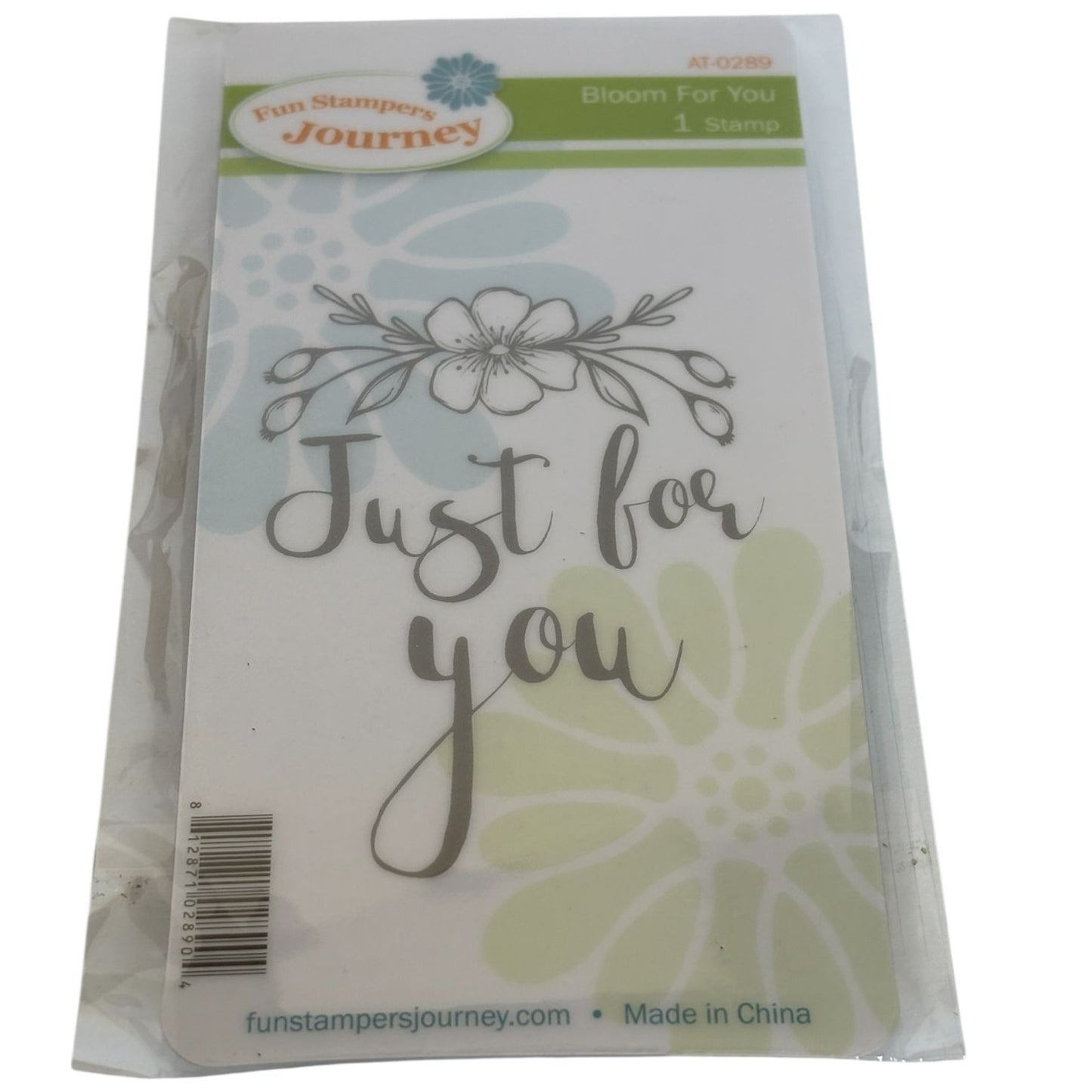 Fun Stampers Journey Rubber Stamp Bloom Just For You Flower Card Making Gift Tag