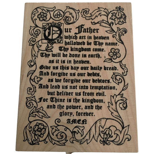 All Night Media Rubber Stamp Lords Prayer Our Father Christian Religious Words