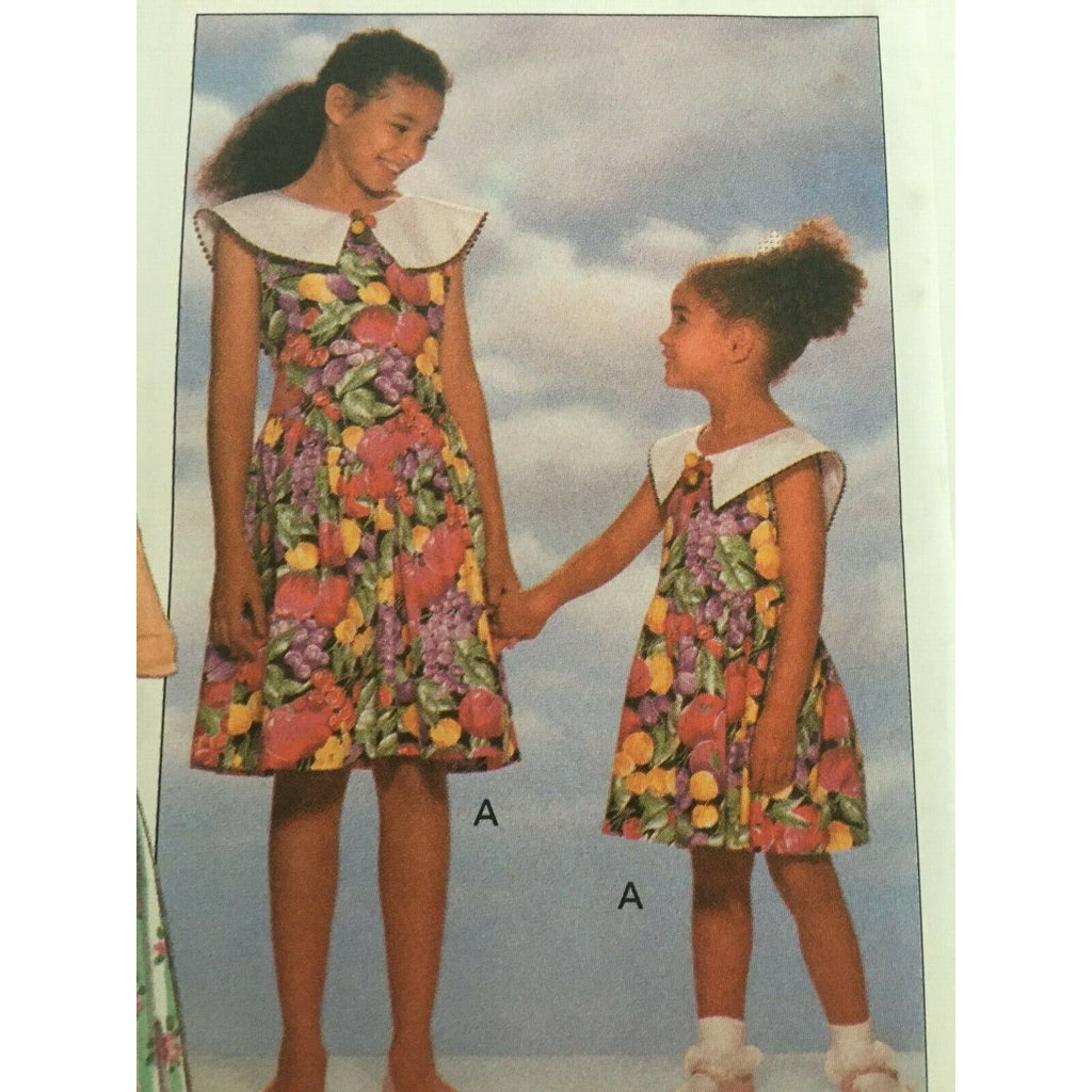Butterick Sewing Pattern 6090 Girls Dress Sleeveless Spring Summer 7 8 10 Uncut