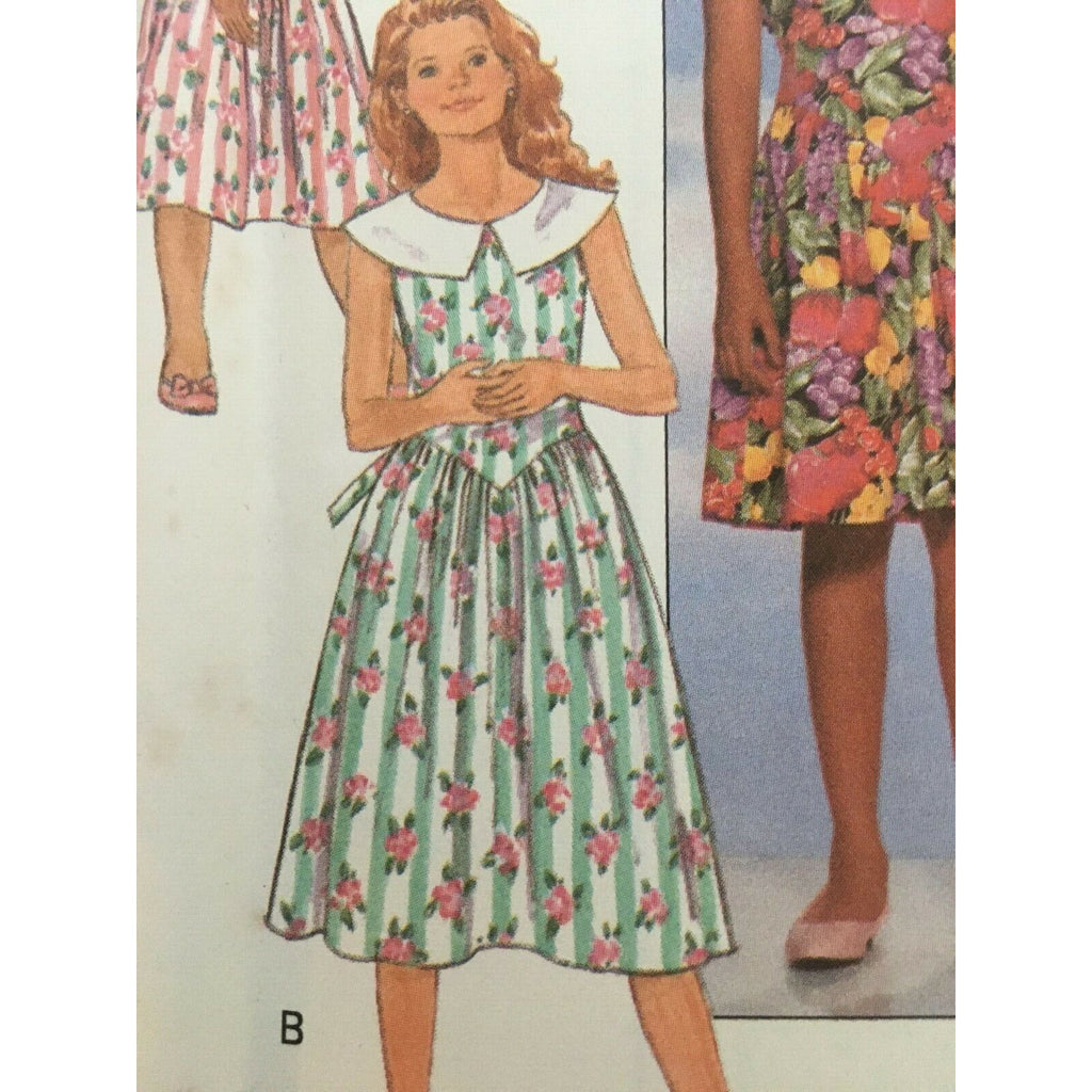 Butterick Sewing Pattern 6090 Girls Dress Sleeveless Spring Summer 7 8 10 Uncut
