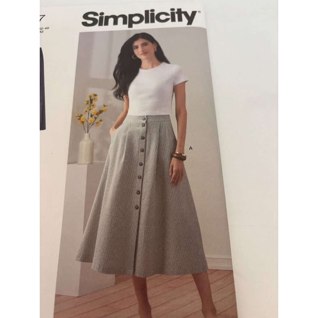 Simplicity Sewing Pattern S9267 Modest Skirt 6-14 Multi-Length Button Front UC