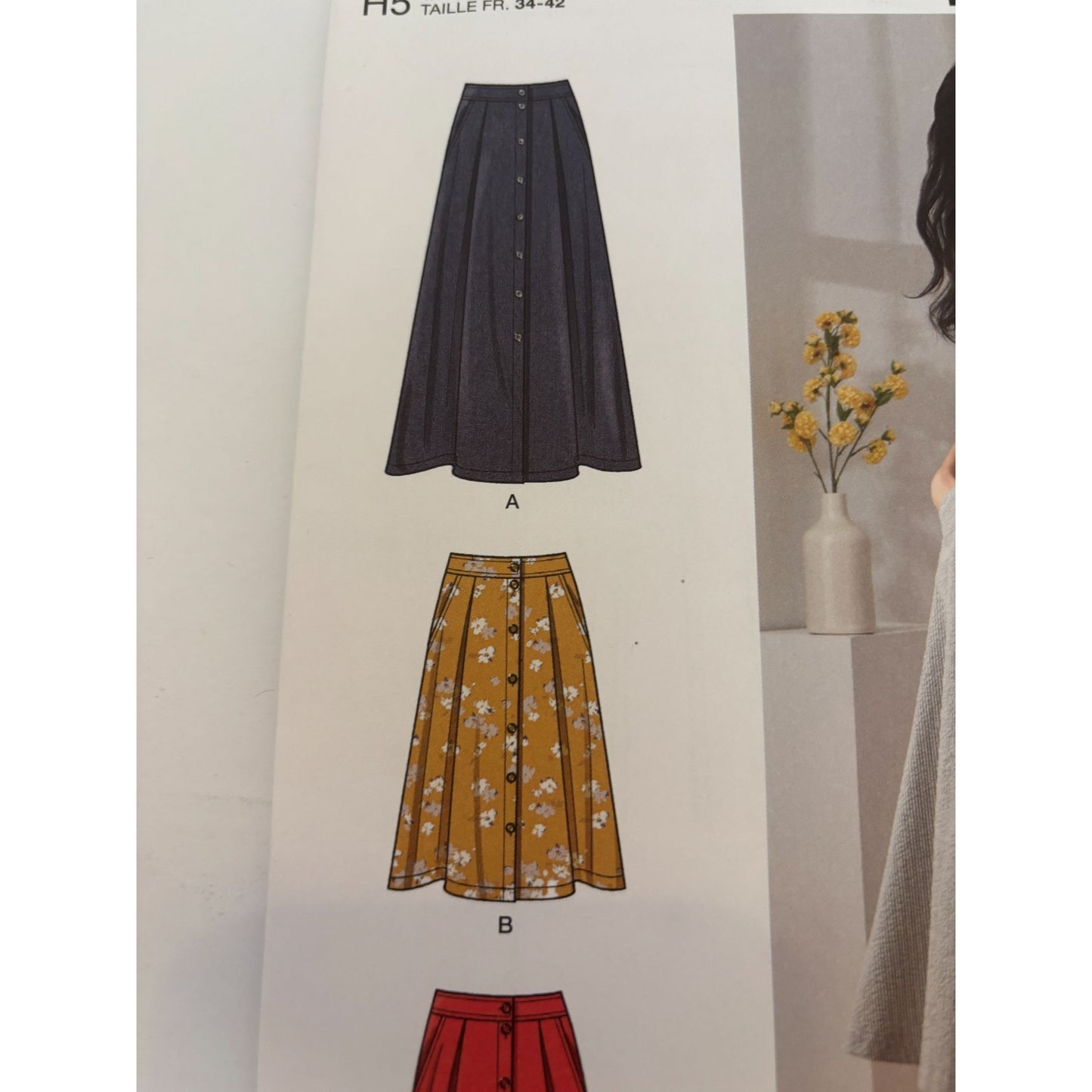 Simplicity Sewing Pattern S9267 Modest Skirt 6-14 Multi-Length Button Front UC