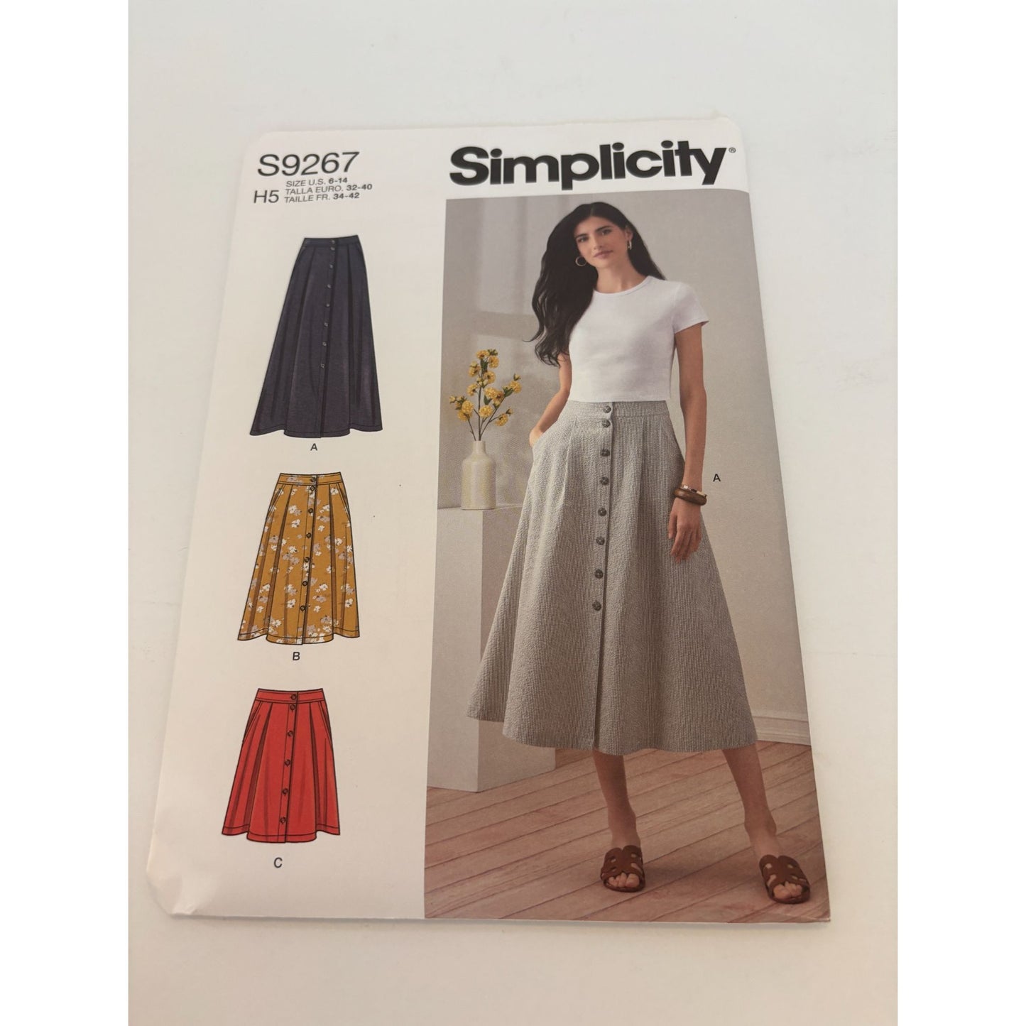 Simplicity Sewing Pattern S9267 Modest Skirt 6-14 Multi-Length Button Front UC