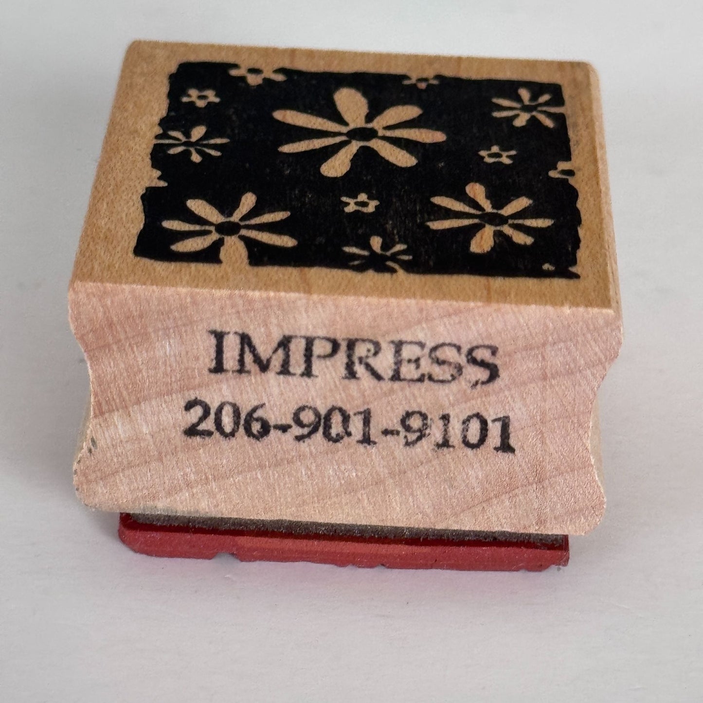 Impress Rubber Stamp Flower Daisy Retro Pattern Floral Background Cardmaking Paper Crafting Junk Journaling