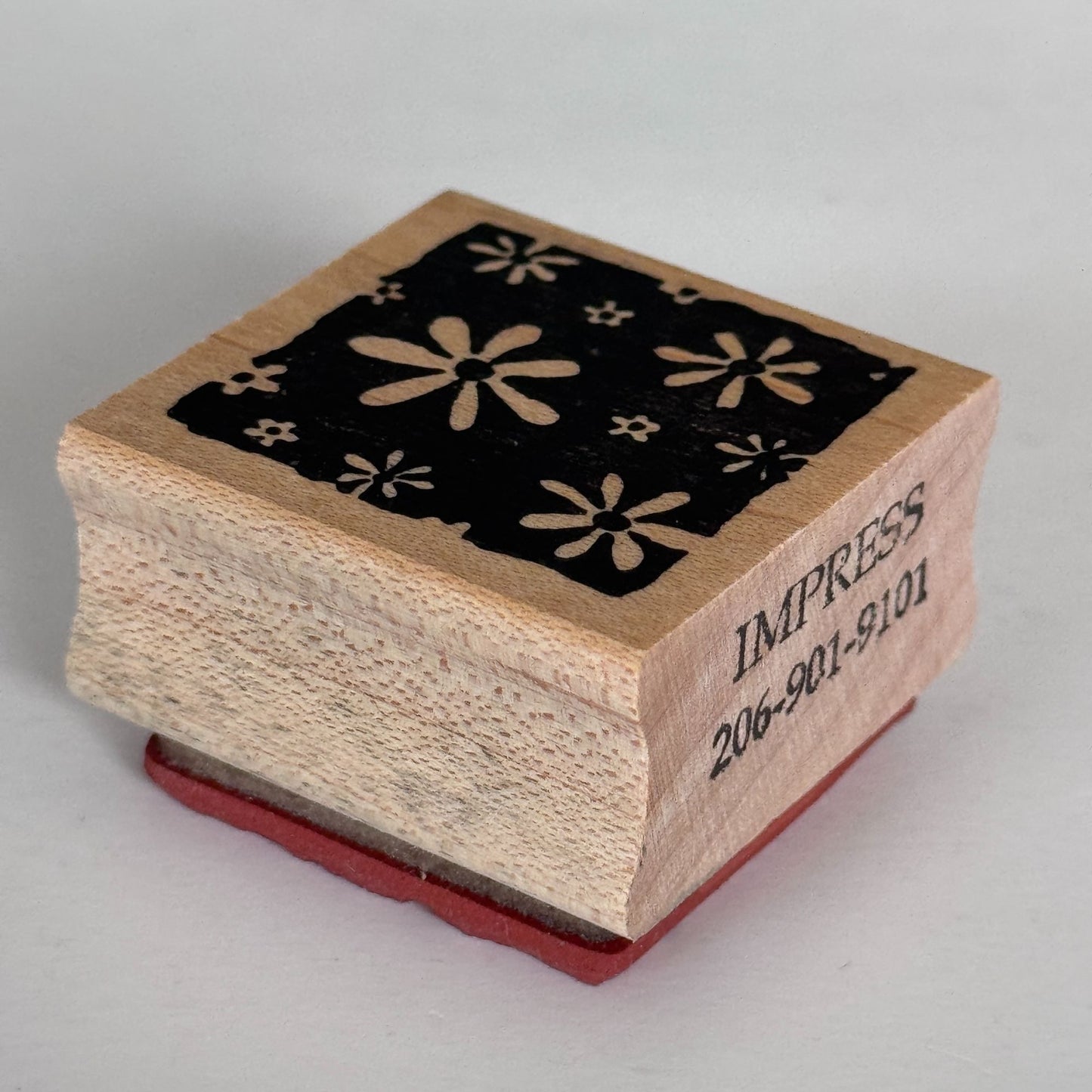 Impress Rubber Stamp Flower Daisy Retro Pattern Floral Background Cardmaking Paper Crafting Junk Journaling
