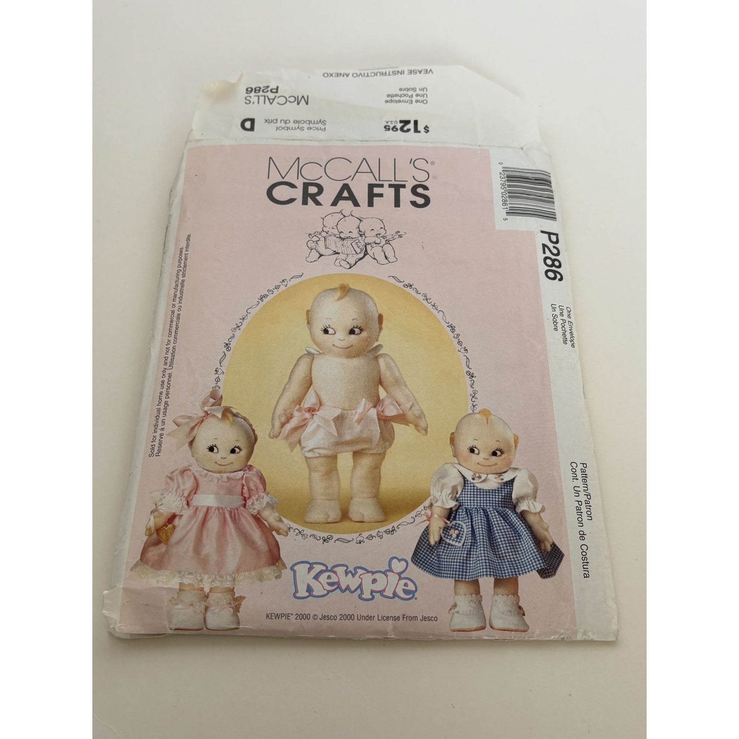 McCalls Sewing Pattern P286 Crafts Kewpie Doll for 14" Doll and Clothing Clothes