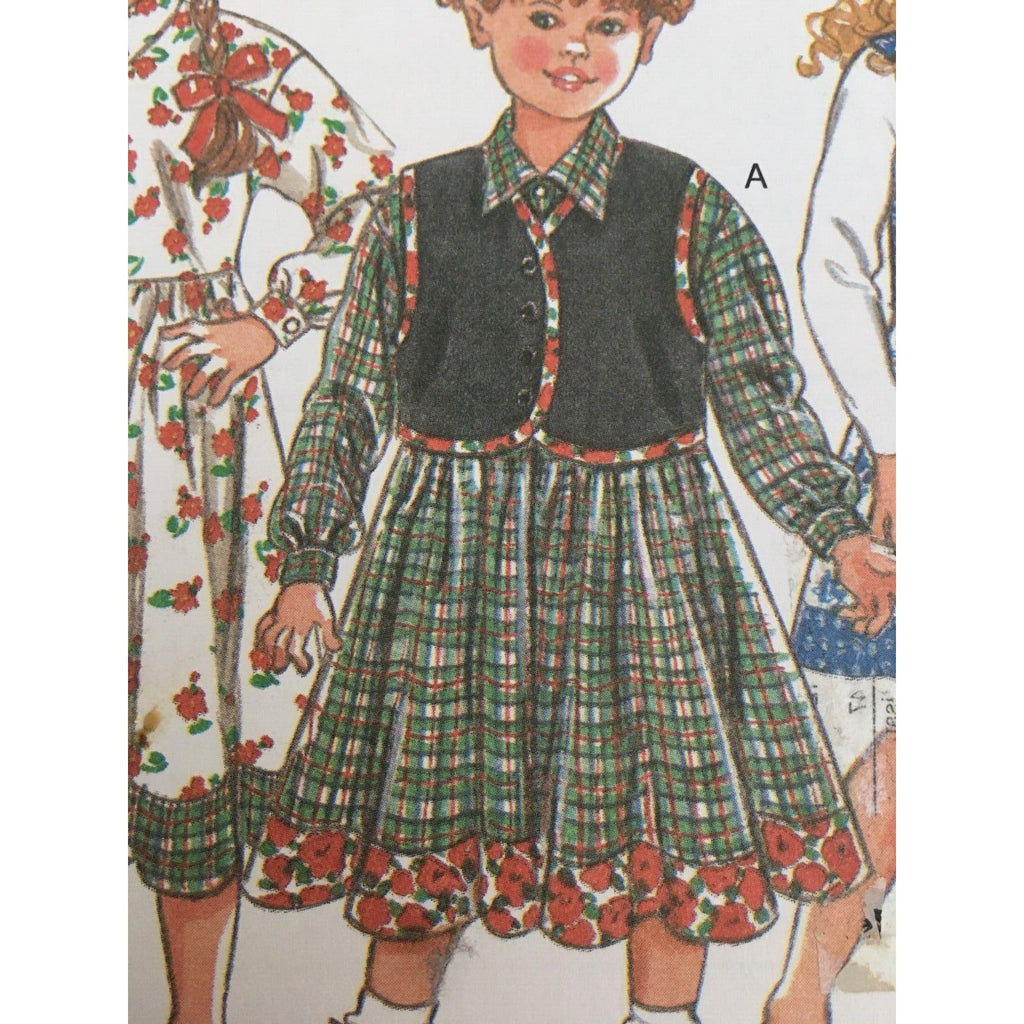 New Look 6402 Sewing Pattern Little Girls Play Dress Casual School Sz 4-9 UC