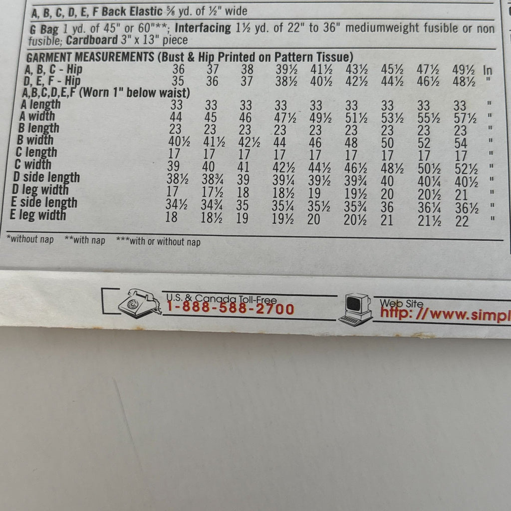 Simplicity Sewing Pattern 5686: Misses' Skirt, Pants, Shorts and Bag