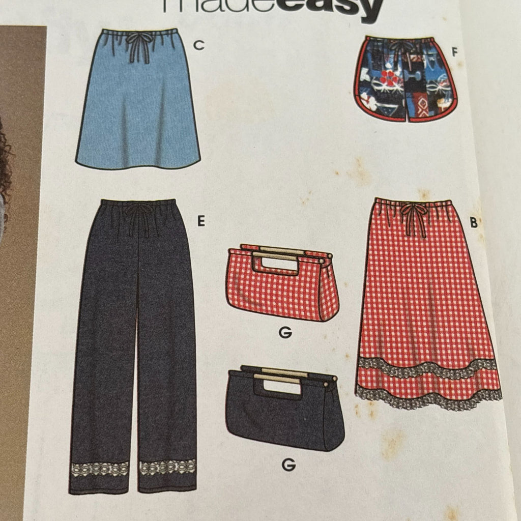 Simplicity Sewing Pattern 5686: Misses' Skirt, Pants, Shorts and Bag