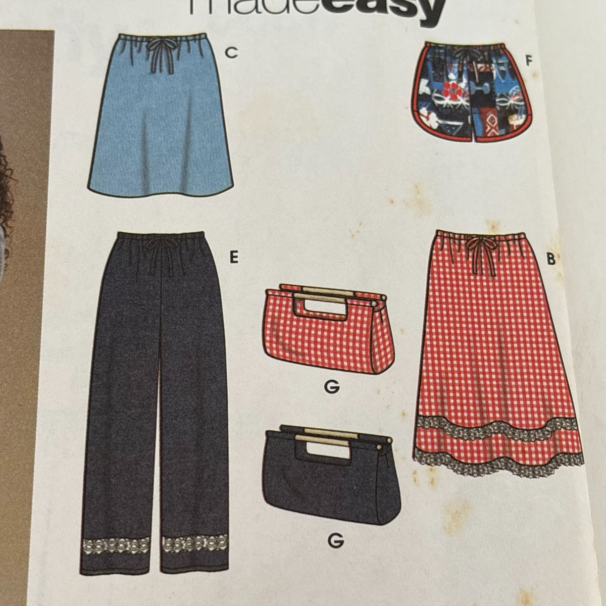 Simplicity Sewing Pattern 5686: Misses' Skirt, Pants, Shorts and Bag