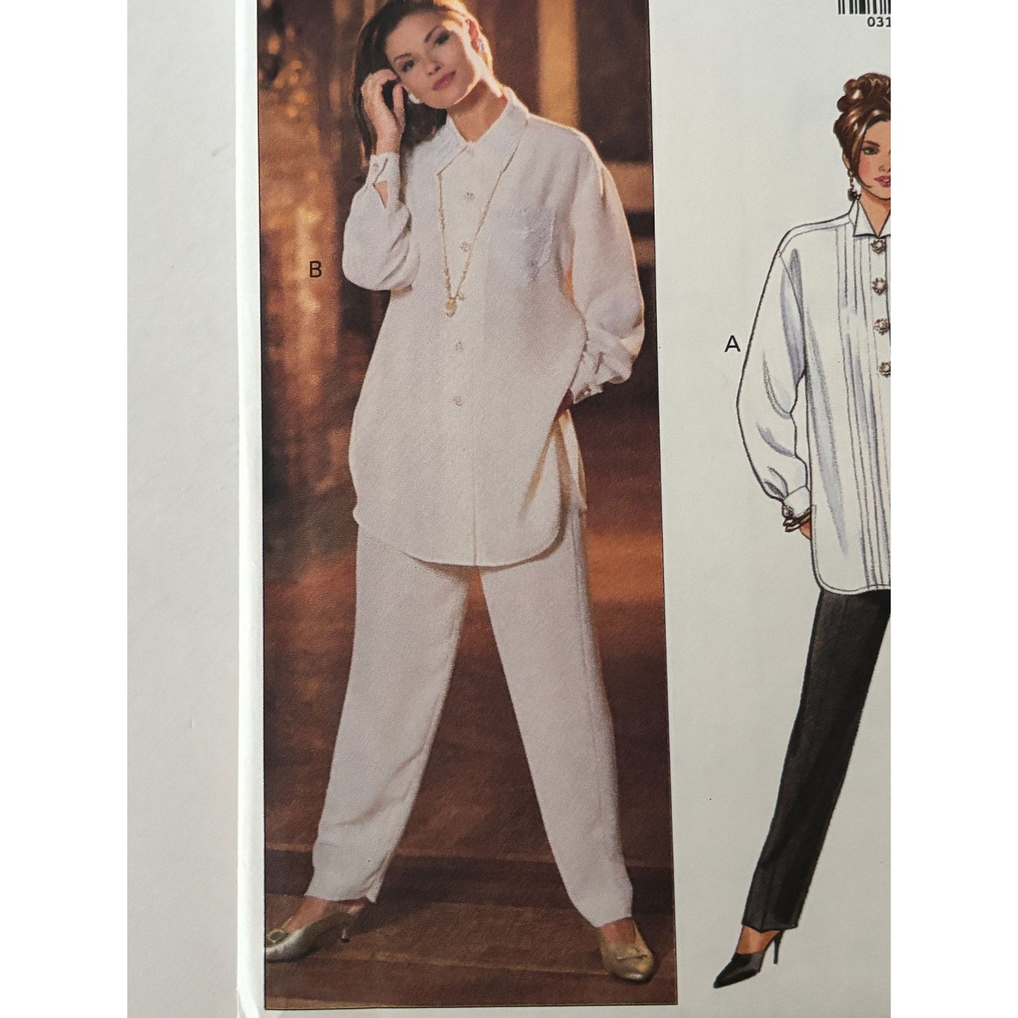 Butterick Sewing Pattern 6539 90s Minimalist Shirt Pants Quiet Luxury Capsule Wardrobe 12-16 Uncut