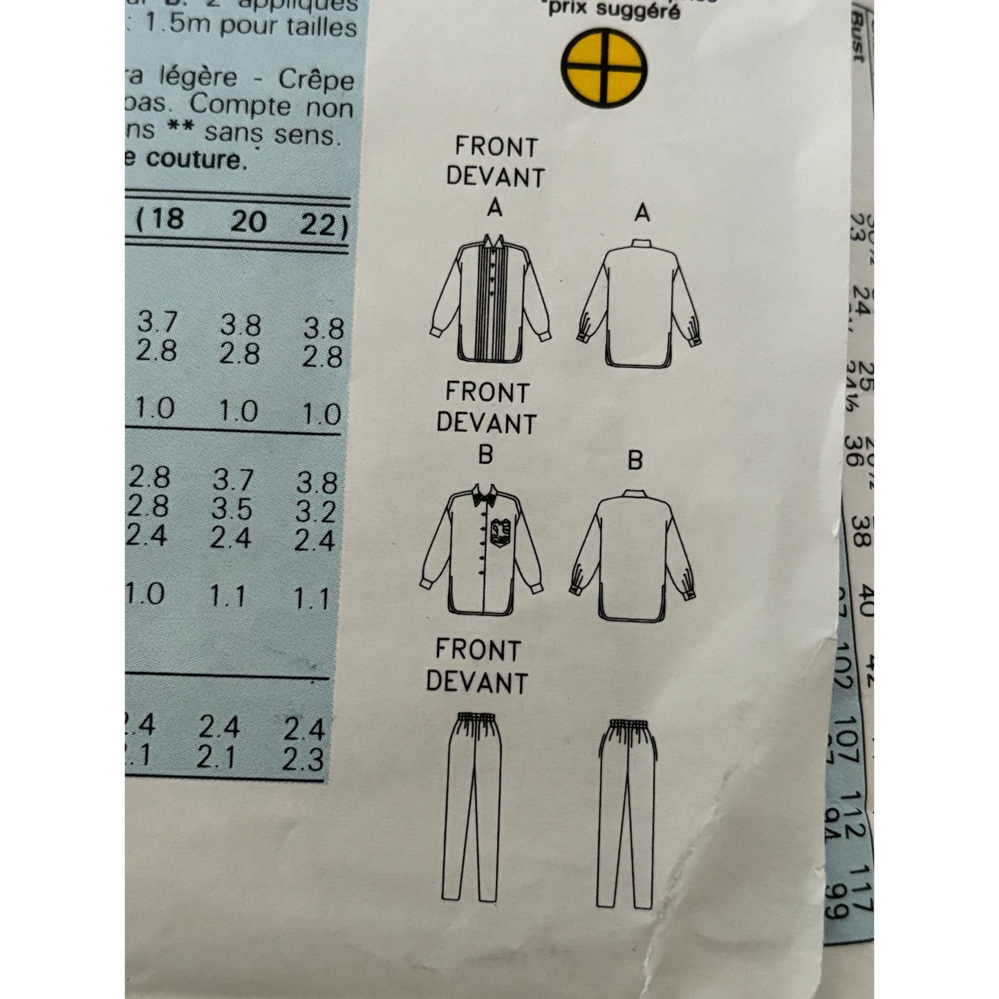 Butterick Sewing Pattern 6539 90s Minimalist Shirt Pants Quiet Luxury Capsule Wardrobe 12-16 Uncut