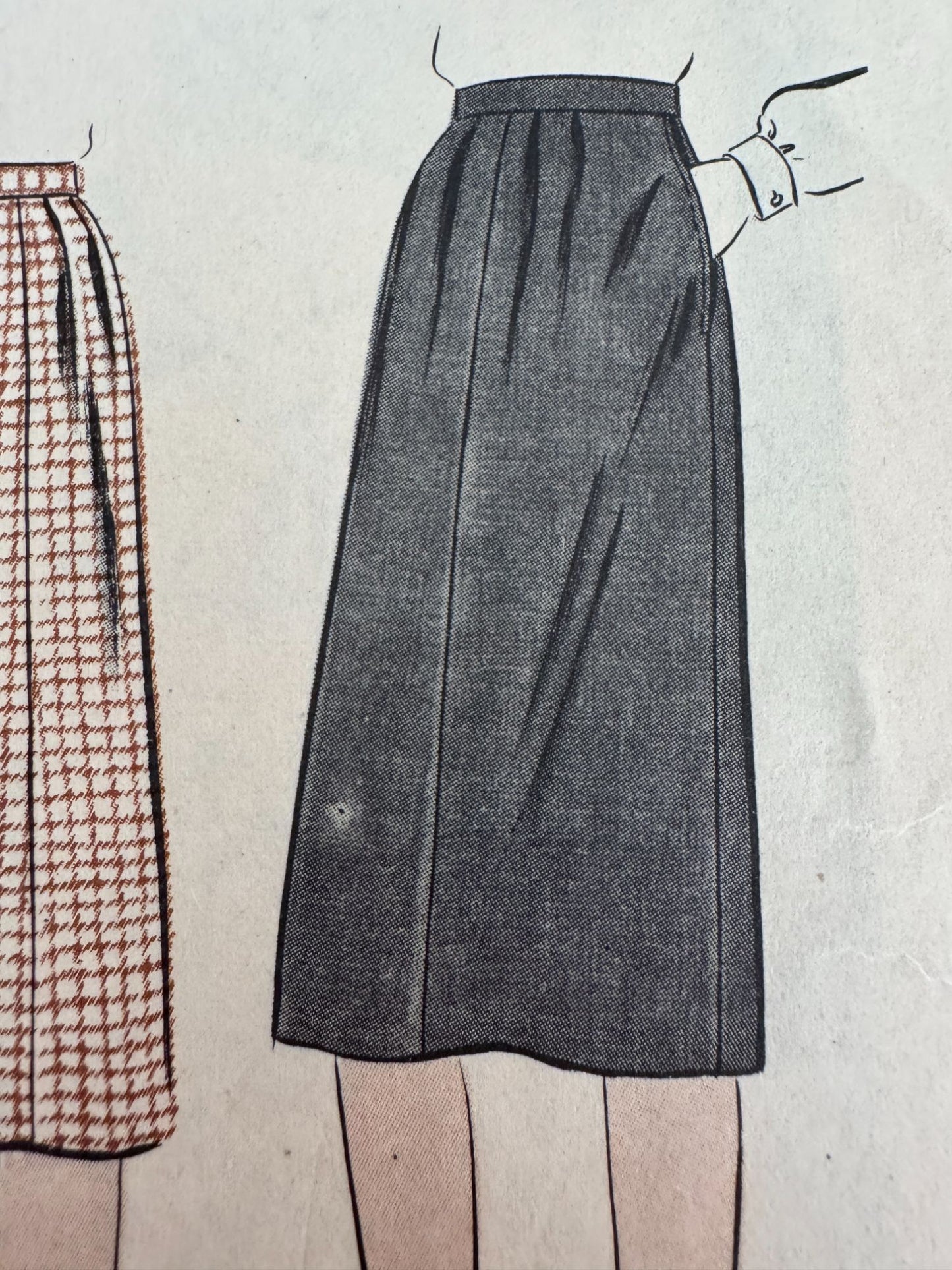 Vogue Sewing Pattern 9634 5-Piece Skirt Vintage 1940s Easy Waist 24 WWII Era 40s
