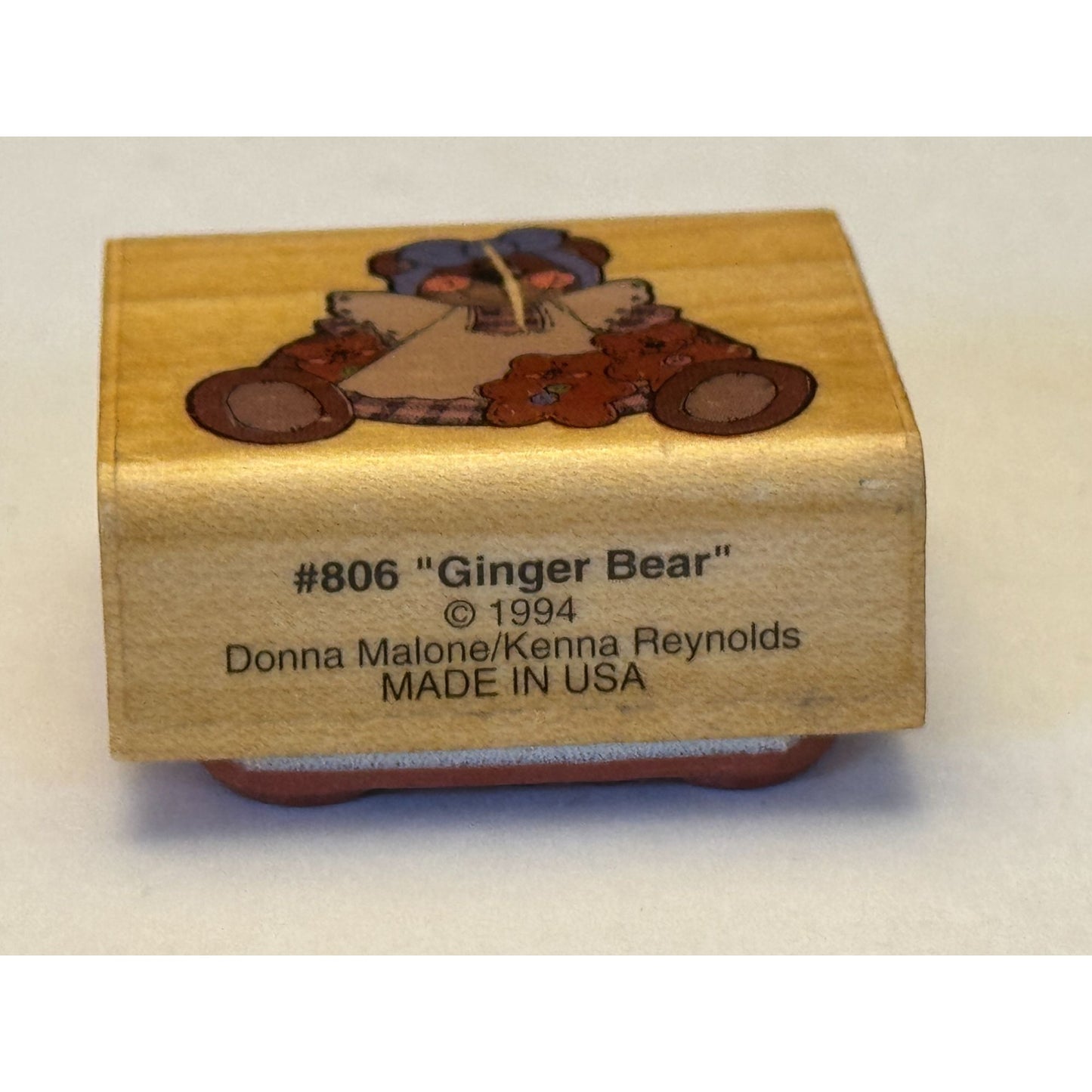 Comotion Rubber Stamp Ginger Bear Teddy Plaid Dress Card Making Craft