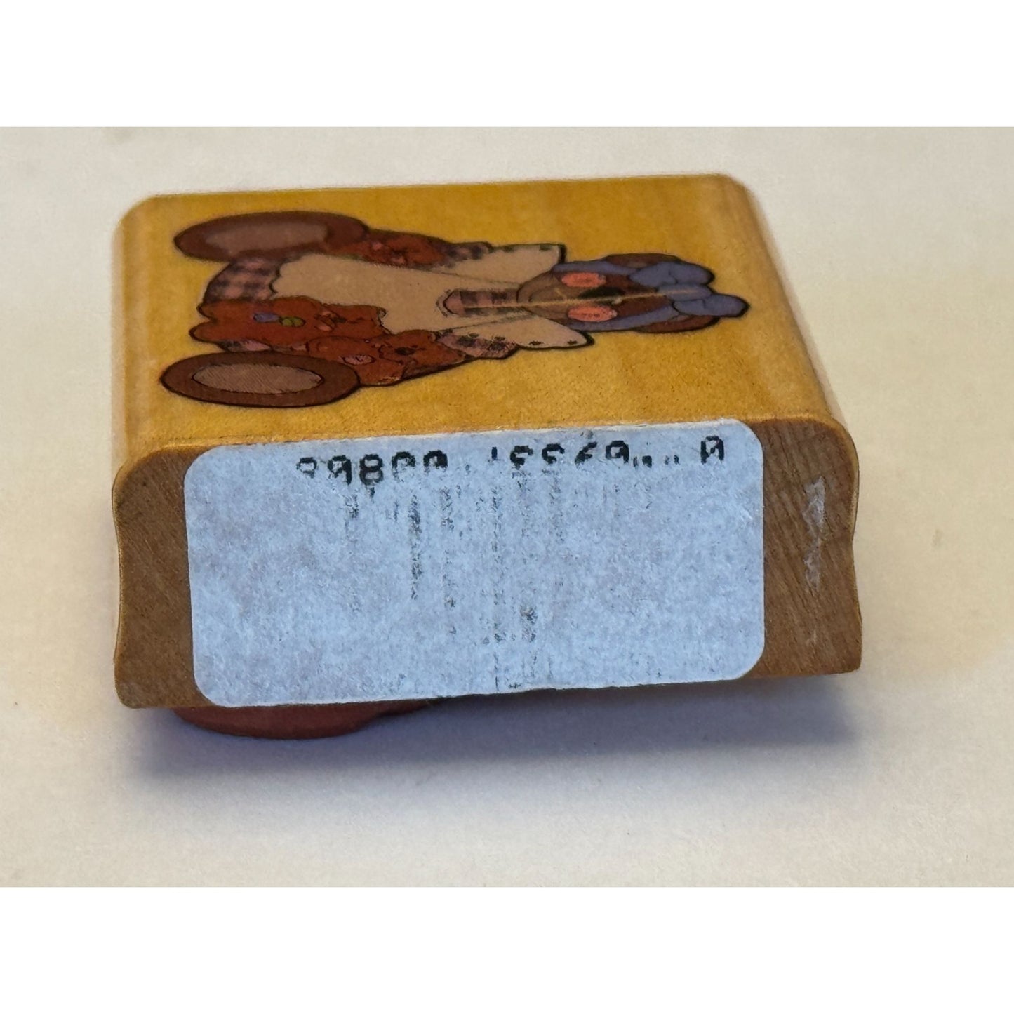 Comotion Rubber Stamp Ginger Bear Teddy Plaid Dress Card Making Craft