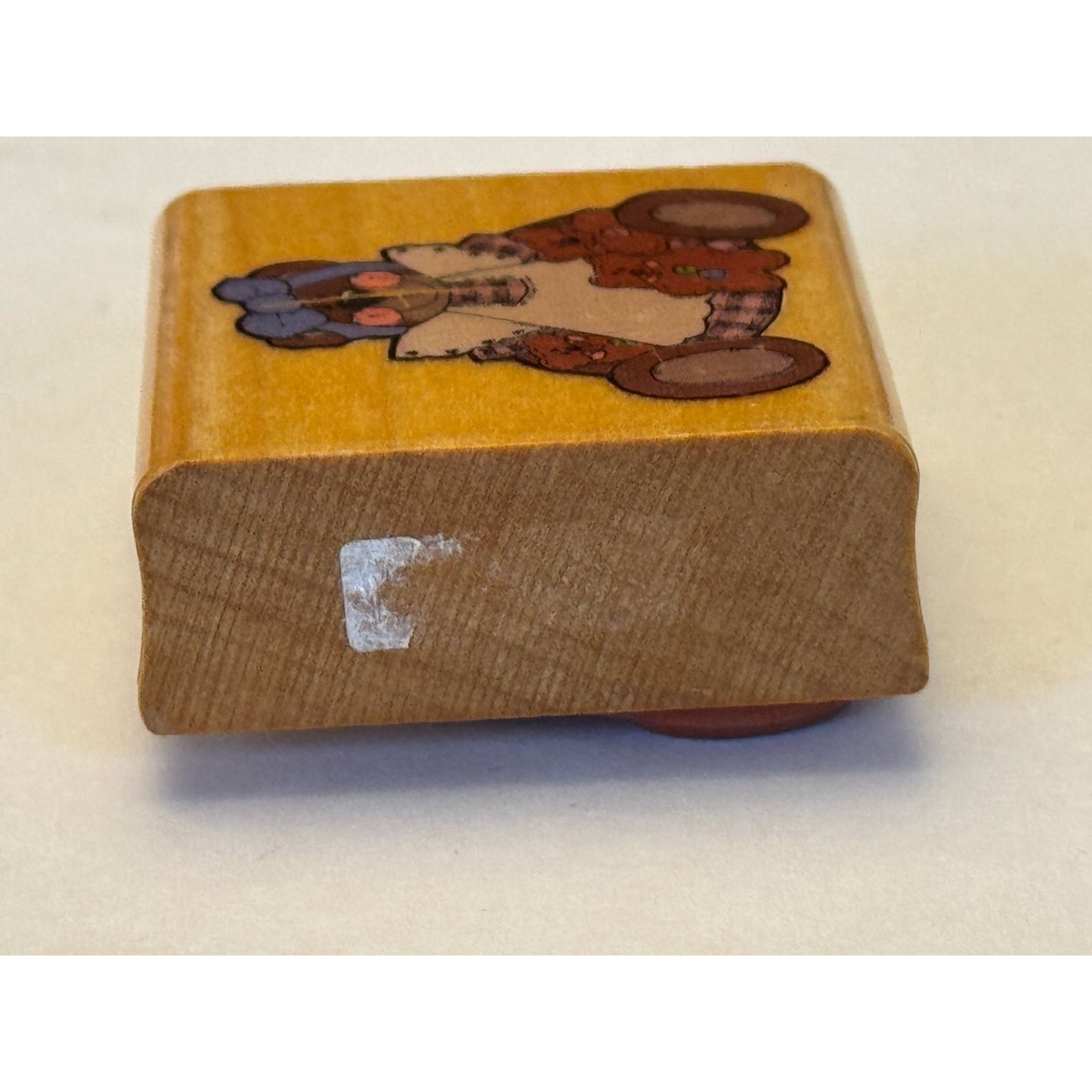 Comotion Rubber Stamp Ginger Bear Teddy Plaid Dress Card Making Craft