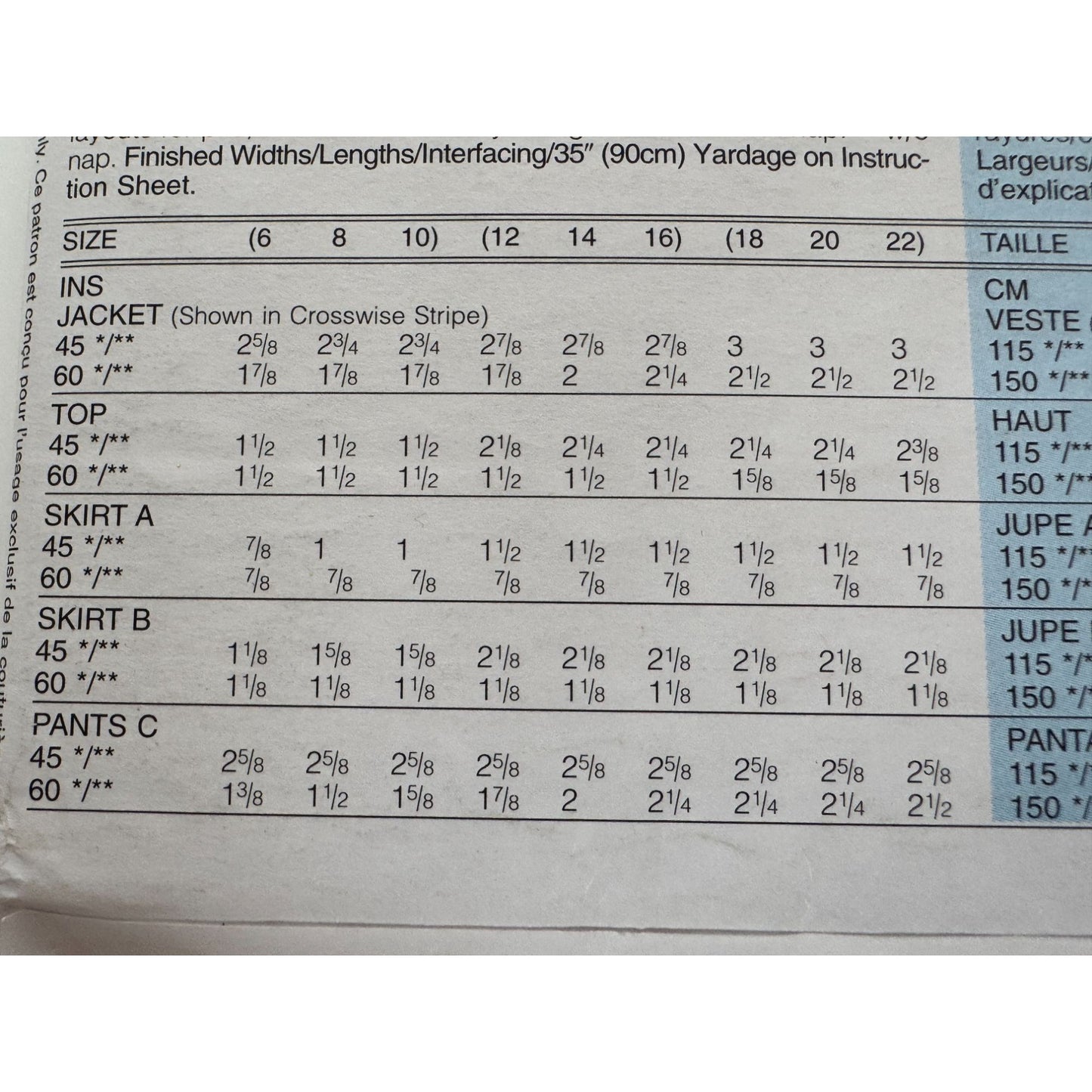 Butterick Sewing Pattern 4305  Jacket Top Skirt Pants 12 14 16 Classics 1990s UC