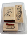 Stampin Up Rubber Stamps Wellness Wishes Get Well Soon Sick as Dog Funny Words
