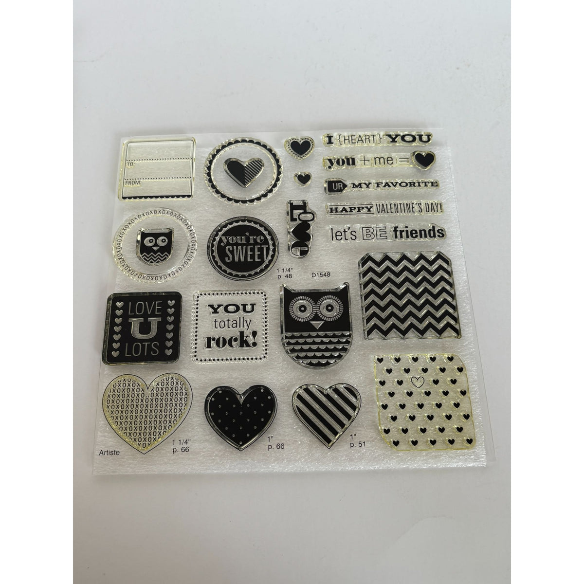 CTMH My Acrylix Acrylic Stamp Set Whoo's Your Valentine Owls Love UR My Favorite