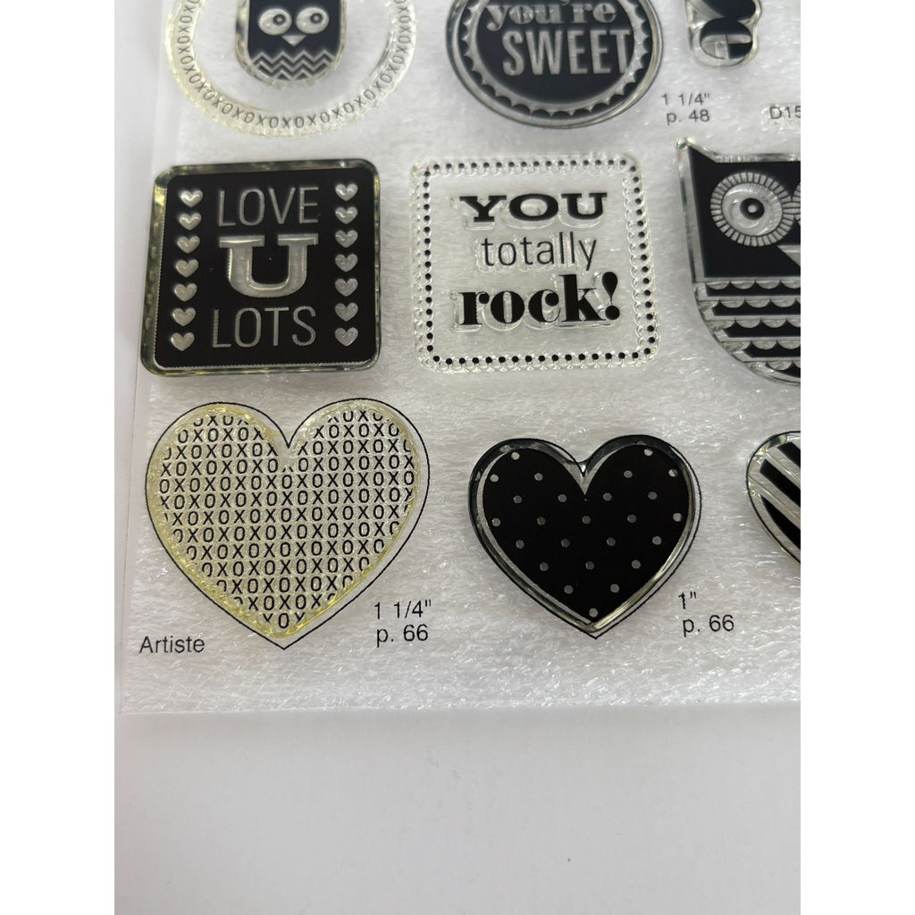 CTMH My Acrylix Acrylic Stamp Set Whoo's Your Valentine Owls Love UR My Favorite