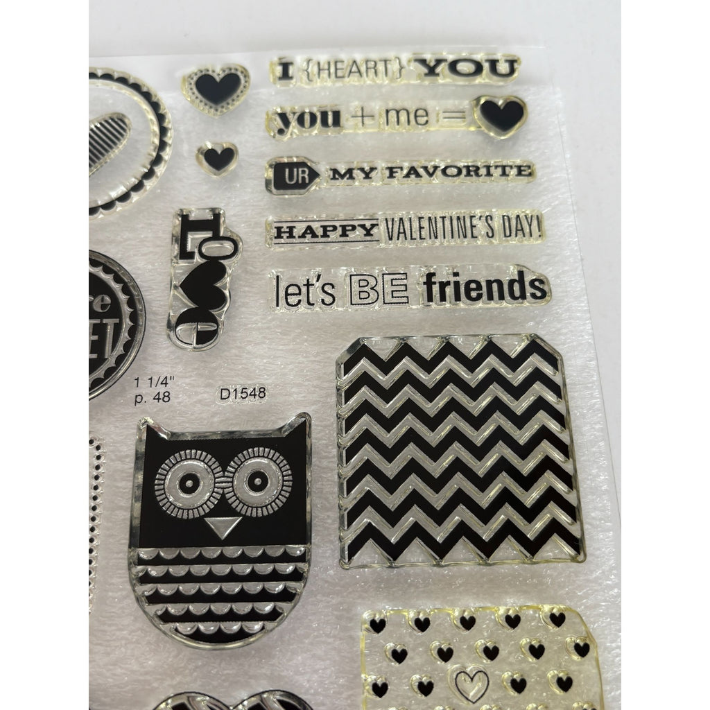 CTMH My Acrylix Acrylic Stamp Set Whoo's Your Valentine Owls Love UR My Favorite