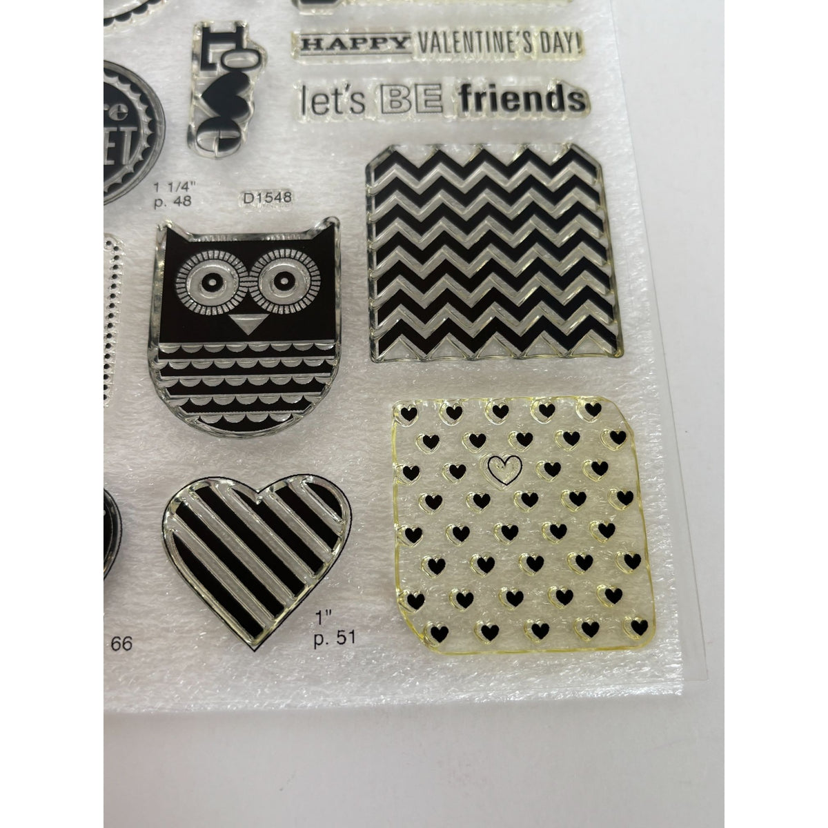 CTMH My Acrylix Acrylic Stamp Set Whoo's Your Valentine Owls Love UR My Favorite